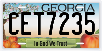 GA license plate CET7235