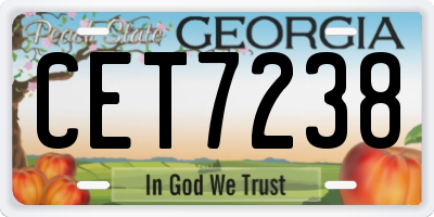 GA license plate CET7238