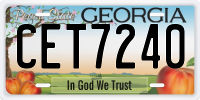 GA license plate CET7240