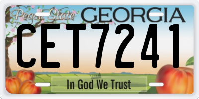 GA license plate CET7241