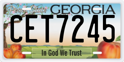 GA license plate CET7245