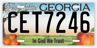 GA license plate CET7246