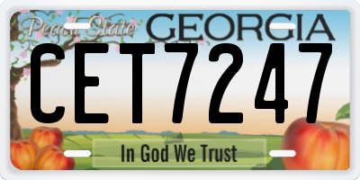 GA license plate CET7247