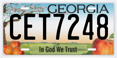 GA license plate CET7248
