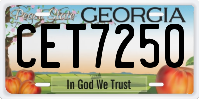GA license plate CET7250