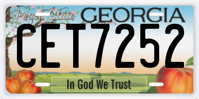 GA license plate CET7252