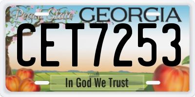 GA license plate CET7253