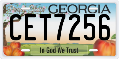 GA license plate CET7256