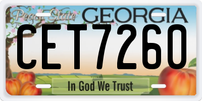 GA license plate CET7260