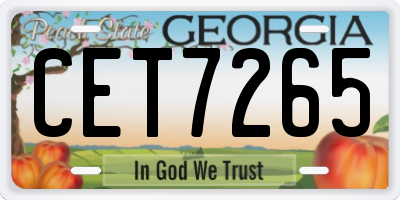 GA license plate CET7265