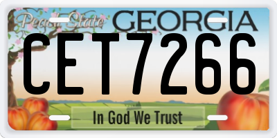 GA license plate CET7266