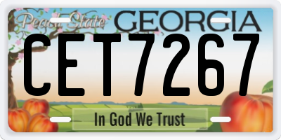 GA license plate CET7267