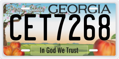 GA license plate CET7268