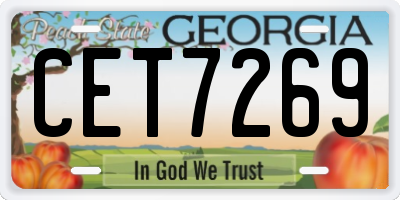 GA license plate CET7269