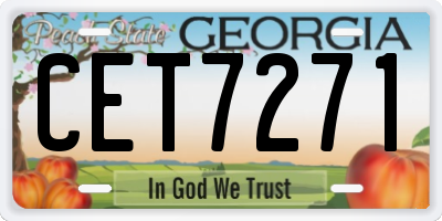 GA license plate CET7271