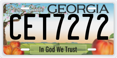 GA license plate CET7272
