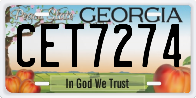 GA license plate CET7274