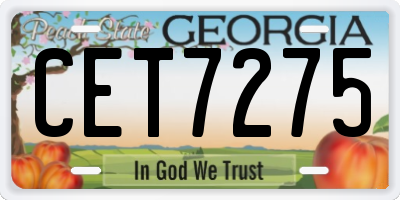 GA license plate CET7275