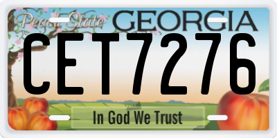 GA license plate CET7276