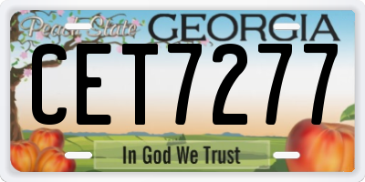 GA license plate CET7277