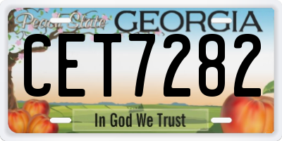 GA license plate CET7282