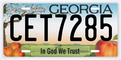 GA license plate CET7285