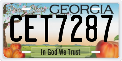 GA license plate CET7287