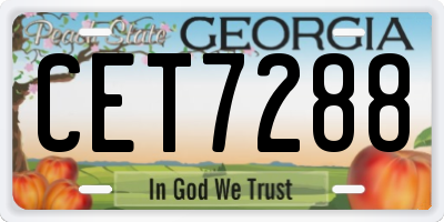 GA license plate CET7288