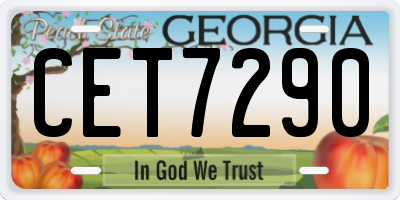 GA license plate CET7290