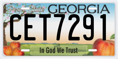 GA license plate CET7291