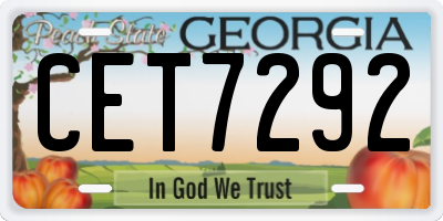 GA license plate CET7292