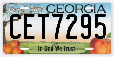 GA license plate CET7295
