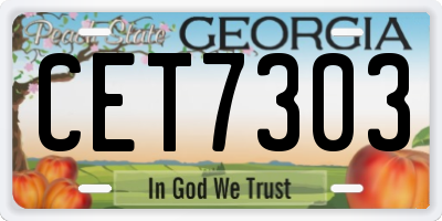 GA license plate CET7303