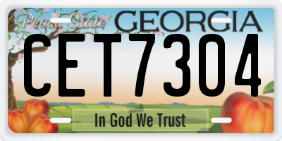 GA license plate CET7304