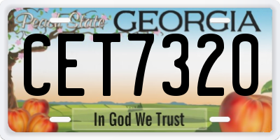 GA license plate CET7320