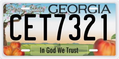 GA license plate CET7321