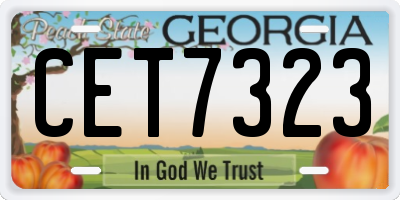 GA license plate CET7323