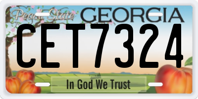 GA license plate CET7324