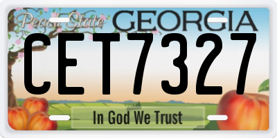 GA license plate CET7327
