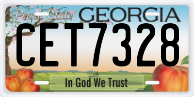 GA license plate CET7328