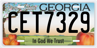 GA license plate CET7329
