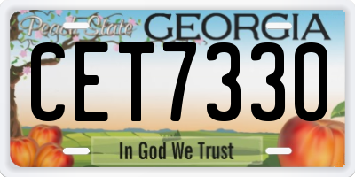GA license plate CET7330