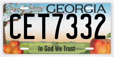 GA license plate CET7332
