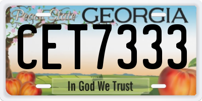 GA license plate CET7333