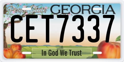 GA license plate CET7337