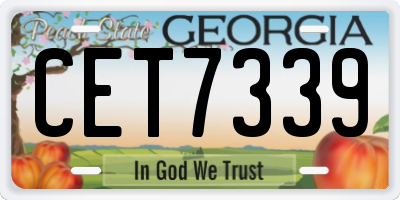 GA license plate CET7339