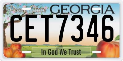 GA license plate CET7346