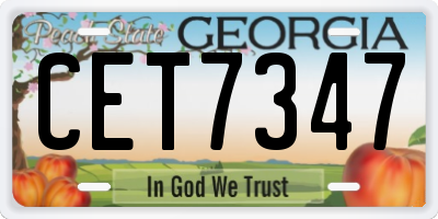 GA license plate CET7347