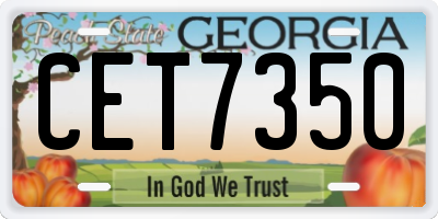 GA license plate CET7350