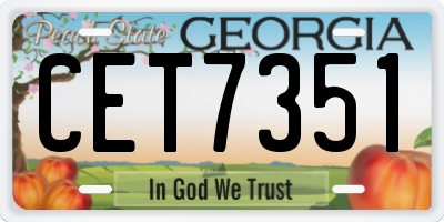 GA license plate CET7351